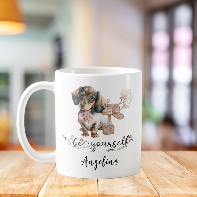 Mug Soyez vous-même mignon chiot Dachshund à côté de l (Créateur téléchargé)