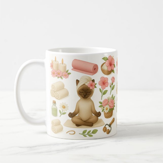 Mug Spa de chat Thème pour Amoureux de les chats (Gauche)