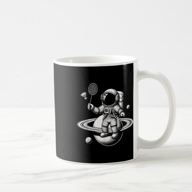 Mug Space Astronaut Badminton Player Shuttle Sport  (Droite)