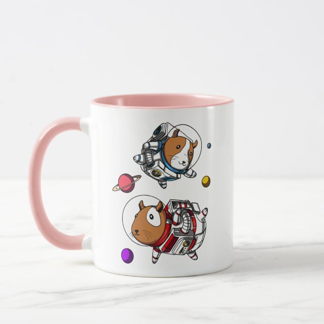 Mug Space Guinea Pigs Astronauts Cosmique Cavy Pet (Gauche)