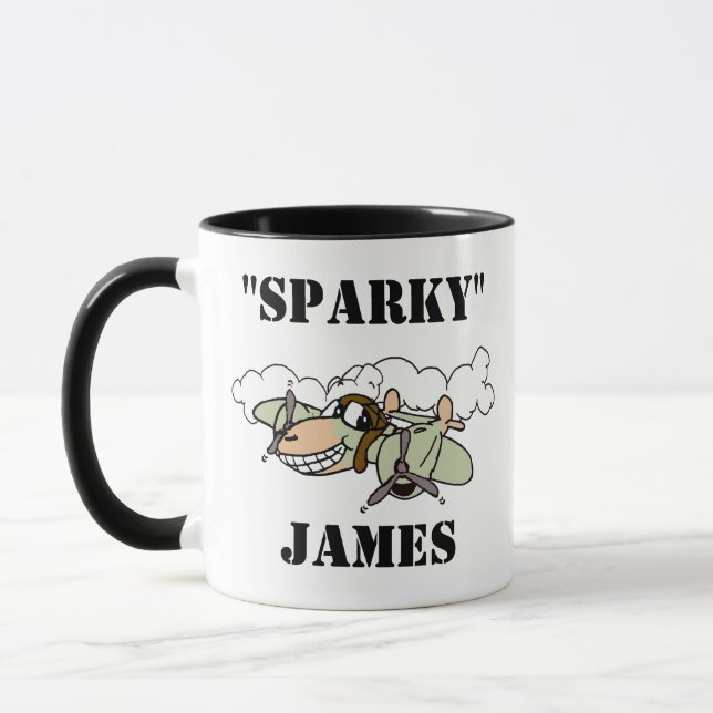 Mug Sparky" le dessin animé P-38 Lightning (Gauche)