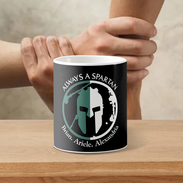 Mug Spartan Fort Devenez écolo Personnaliser le nom (Créateur téléchargé)