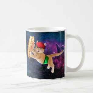 Mug Spatiale chat avec casquette et sac à dos