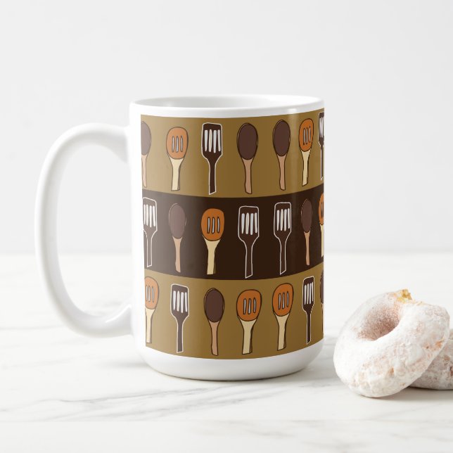 Mug Spatule Colorée Ustensiles de Cuisine (Avec donut)
