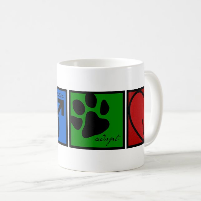 Mug Spay-Neuter-Adopt-Love (Devant droit)