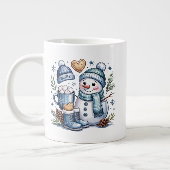 Mug Spécial Bonhomme de Neige d'Hiver (Gauche)