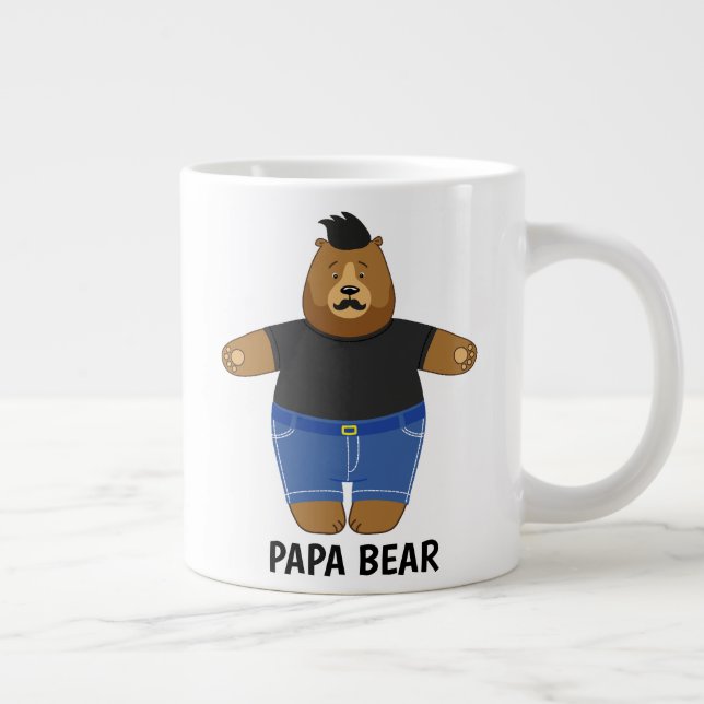 Mug spécial cadeau de fête des pères Ourson Papa M (Droite)