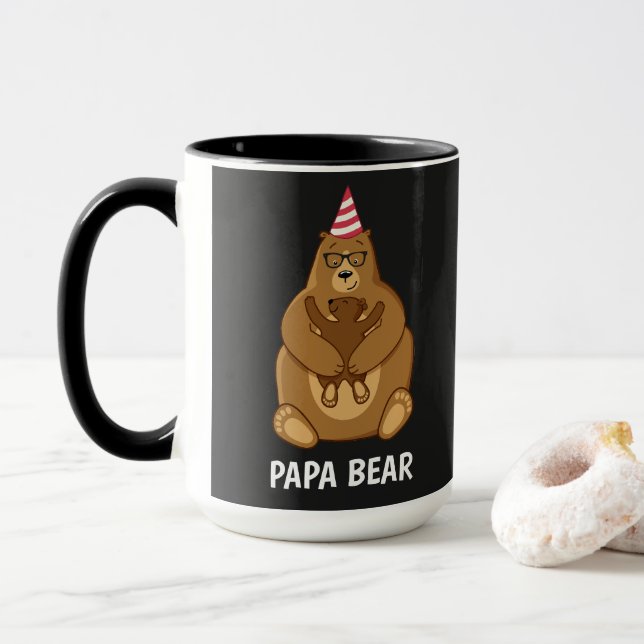 Mug spécial cadeau de la fête des pères Ourson Pap (Avec donut)