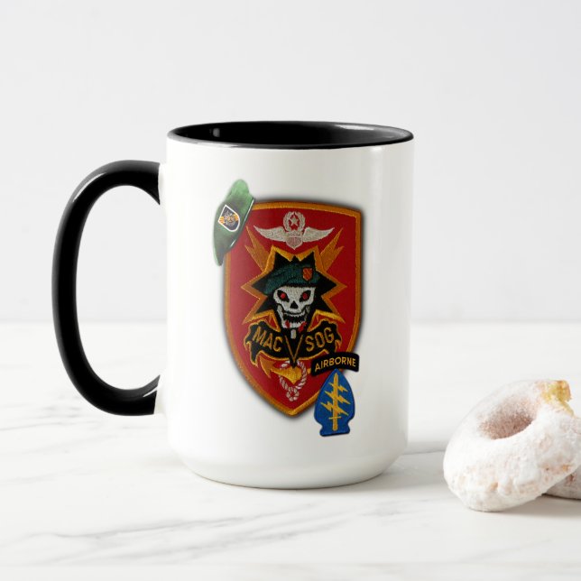 Mug Special Forces SOG Vietnam vétérans de guerre patc (Avec donut)