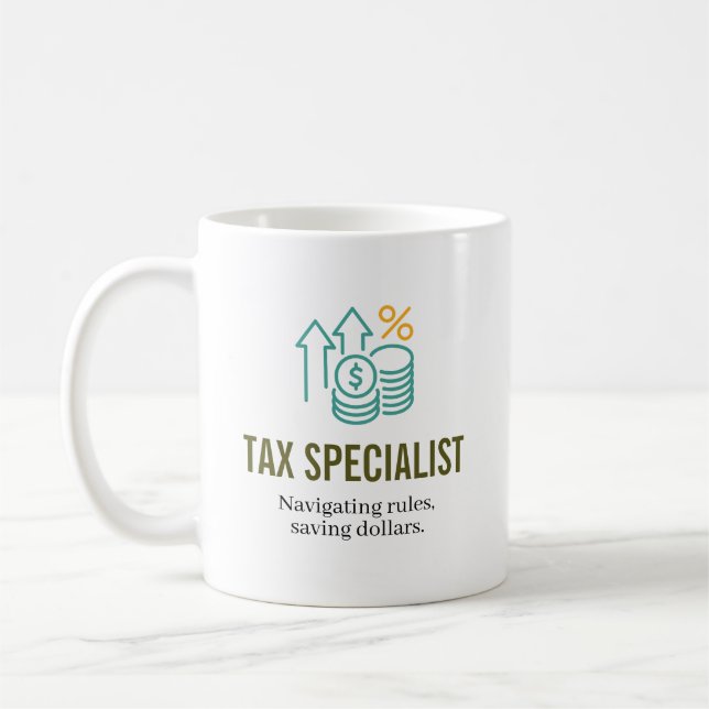 Mug Spécialiste fiscal - Nom personnalisé (Gauche)
