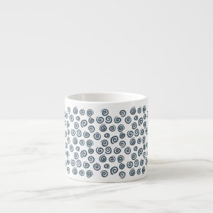 Mug spécialité à motif spirale bleu foncé mignon