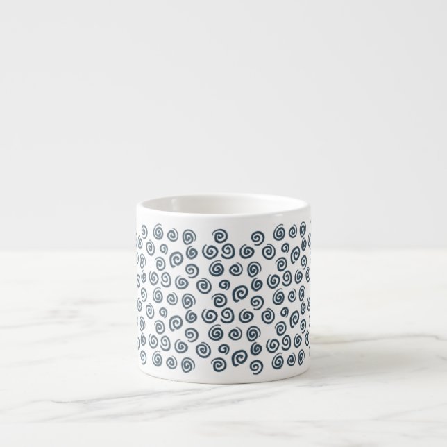 Mug spécialité à motif spirale bleu foncé mignon (Devant)