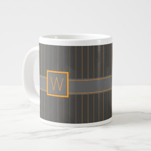 Mug Spécialité Gris avec Rayures Orange