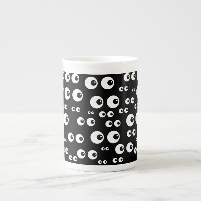 Mug Spécialité Yeux Blancs/Fond Noir (Devant)