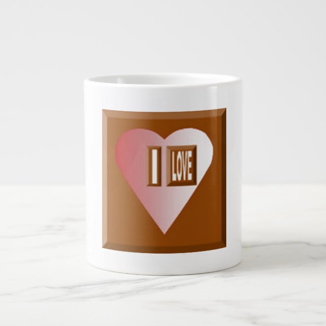 Mug Specialty  Jumbo blanche  I LOVE CHOCOLAT (Devant)