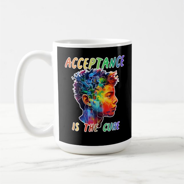 Mug spectre autistique L'acceptation est le remède (Gauche)