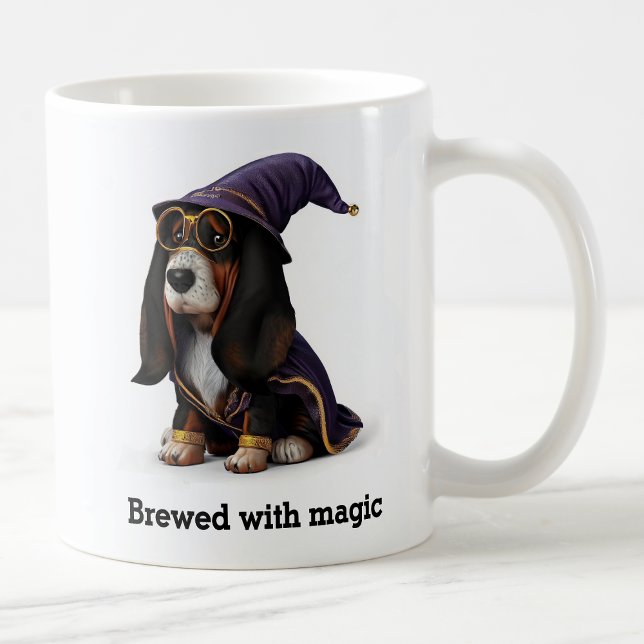 Mug Spellcasting Basset Hound Wizard Chien (Créateur téléchargé)