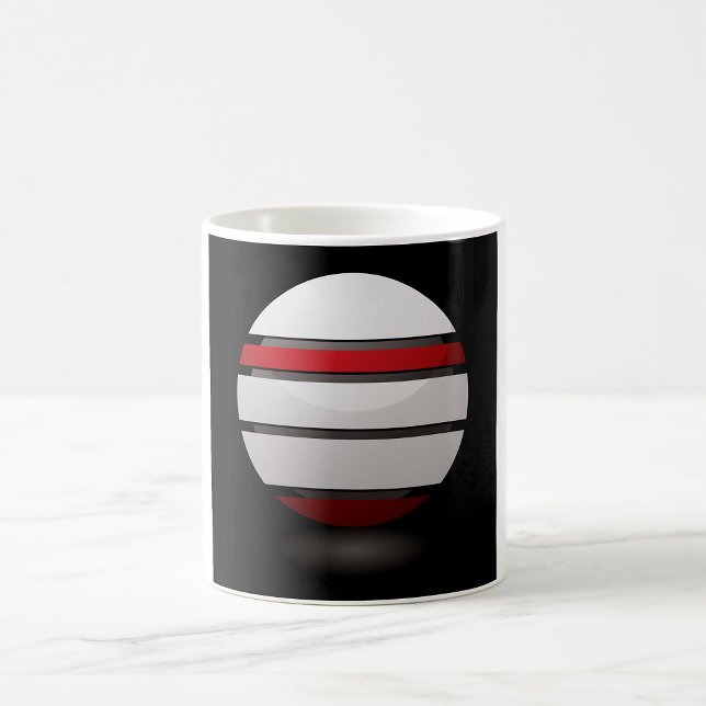 Mug Sphère géométrique abstraite rouge blanc noir (Créateur téléchargé)