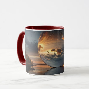 Mug Sphère Réfléchissante Surréaliste Avec Nuages de C