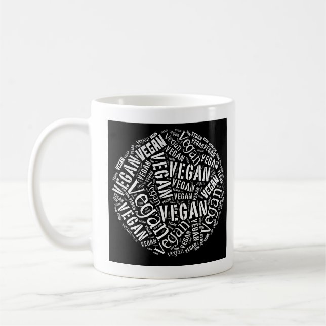 Mug Sphère "végétalienne" et citation de Mot-Nuage (Gauche)