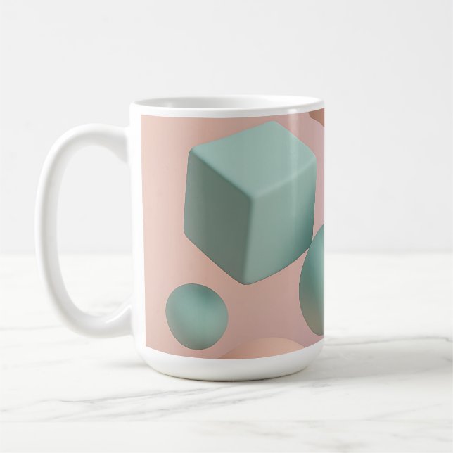 Mug Sphères Géométriques Pastel Cubes (Gauche)