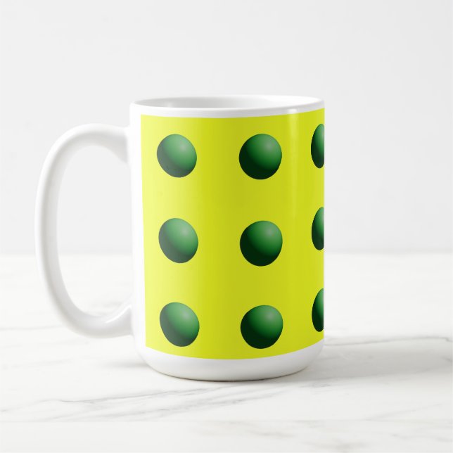 Mug Sphères Vertes sur Jaune (Gauche)
