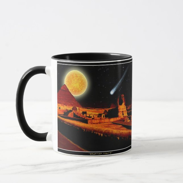 Mug Sphinx & Lune sur égyptienne Giza Pyramides Cadeau (Gauche)