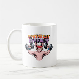 Mug Sphynx Chat Compagnon de Gym Musculaire Dessin Ani