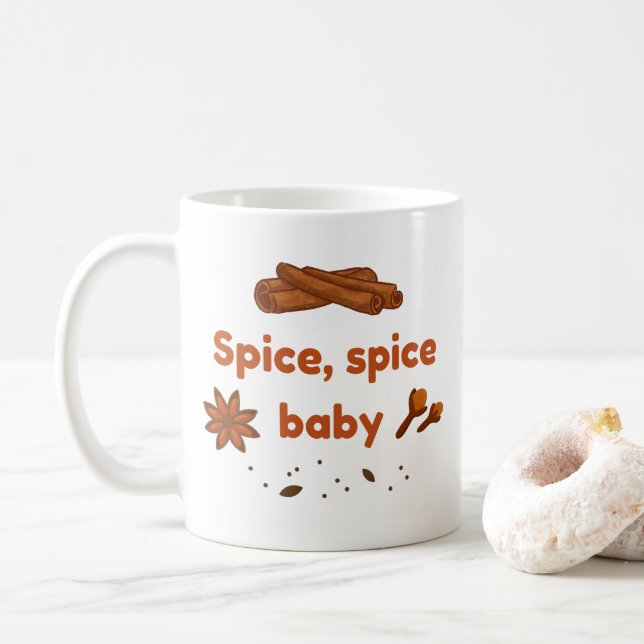 Mug Spice baby Cinnamon Star Anise Autumn Citation cad (Avec donut)