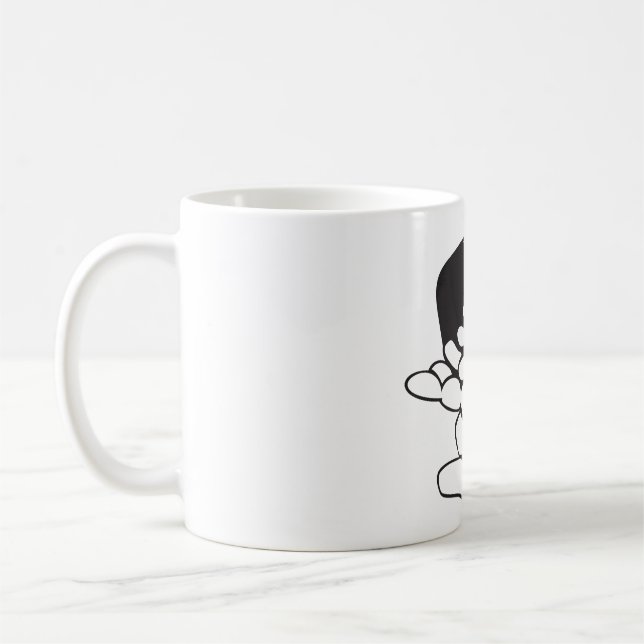 Mug Spilled Beans Black and White Outline (Gauche)