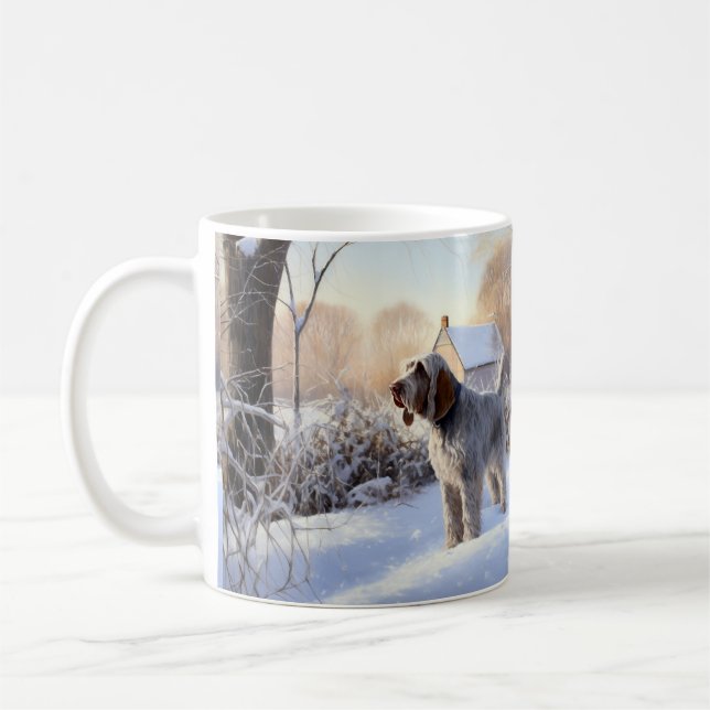 Mug Spinone Italiano Laisser Neige Noël (Gauche)