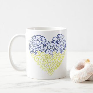 Mug Spiral tourbillons mehandi coeur drapeau ukrainien