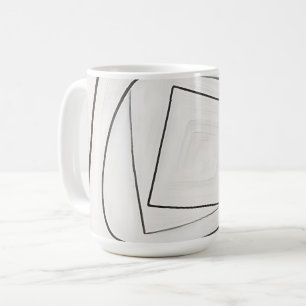Mug Spirale Carrée Abstraite Noir Blanc