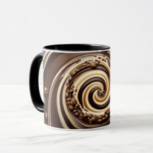 Mug Spirale de grains de café dans des tons de chocola