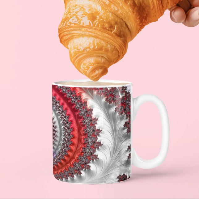 Mug Spirale fractale abstraite avec dégradé rouge et n (Créateur téléchargé)