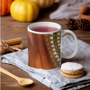 Mug Spirale fractale dégradé orange doré abstrait