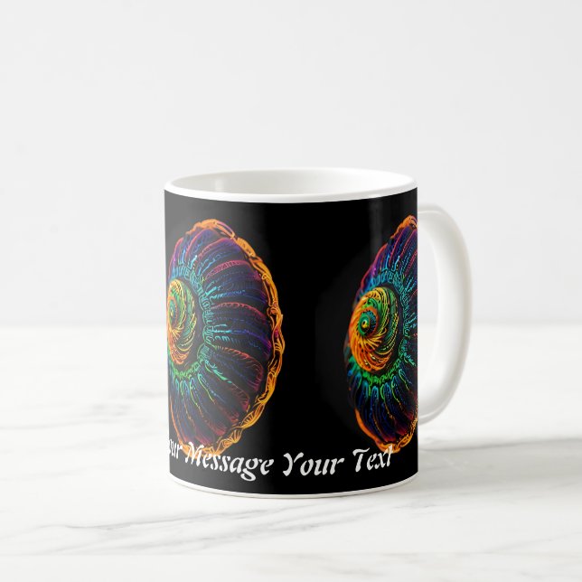Mug Spirale Lumineuse : La Coquille Néon Oracle (Devant droit)