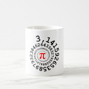 Mug spirale originale des chiffres Pi numéro 3,14...