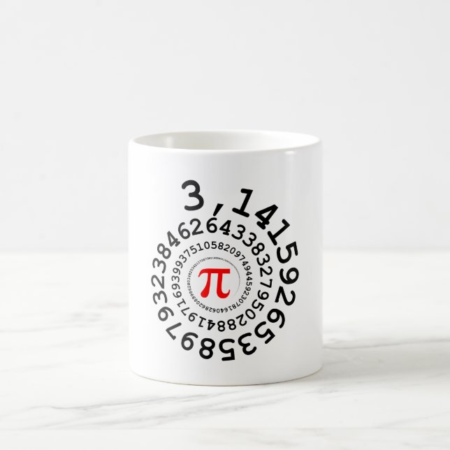 Mug spirale originale des chiffres Pi numéro 3,14... (Centre)