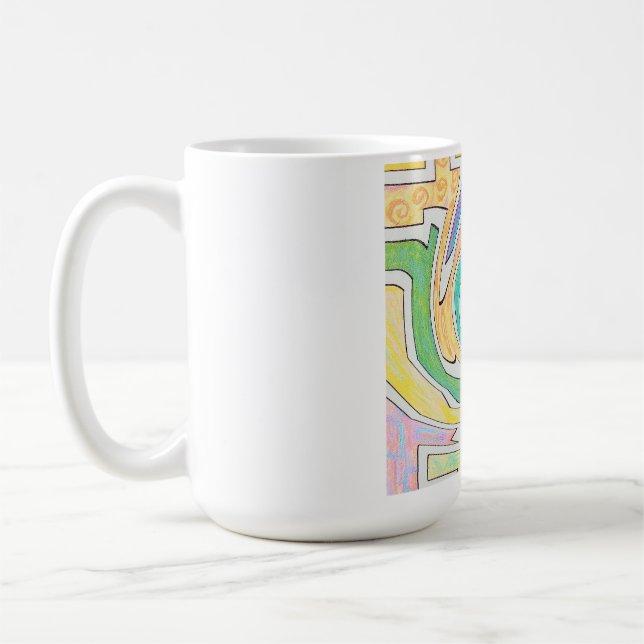 Mug Spirale prise dans un labyrinthe coloré (Gauche)