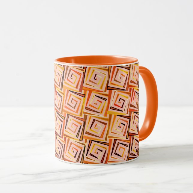 Mug spirales carrés modernes du milieu du siècle - cor (Devant droit)
