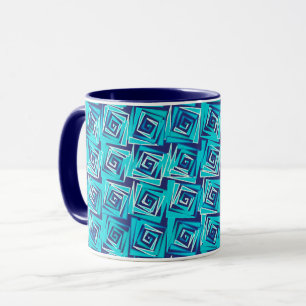 Mug Spirales Carrés modernes du milieu du siècle, Mari
