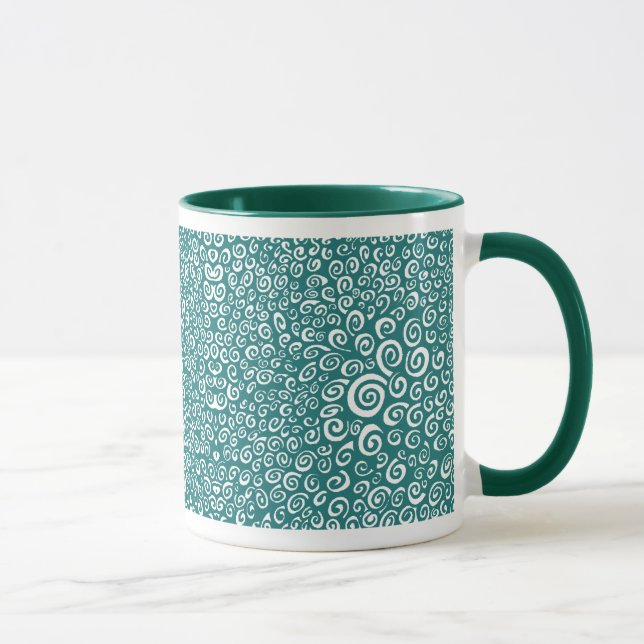 Mug Spirales - Chasseur vert sur blanc (Droite)