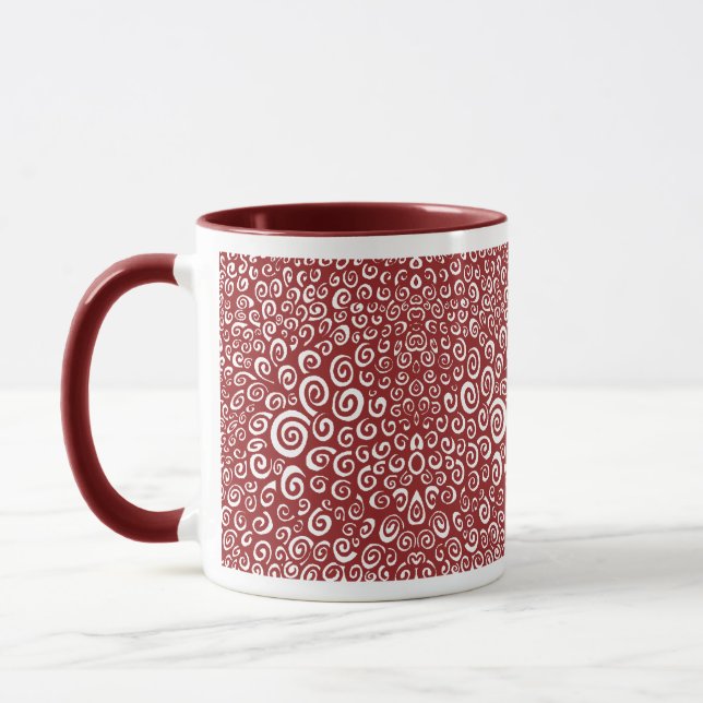 Mug Spirales - Maroon sur blanc (Gauche)