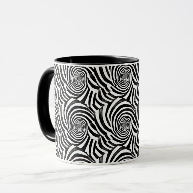 Mug Spirales Noir Blanc (Devant gauche)