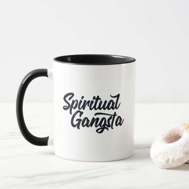 Mug Spirituelle Gangsta Funny Yoga Citation Conception (Avec donut)