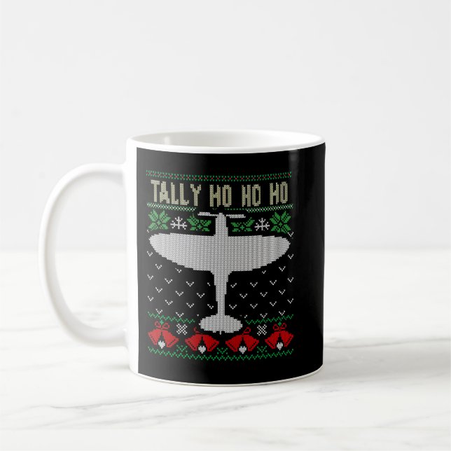Mug Spitfire Noël laid Jumper Style avion (Gauche)