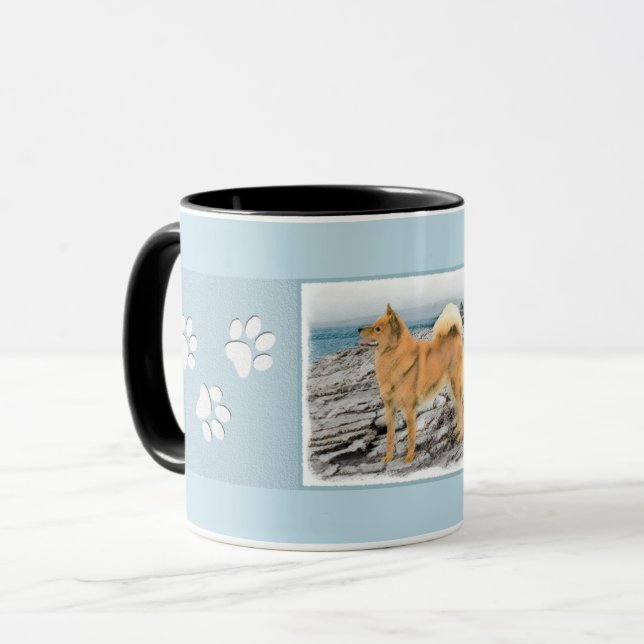Mug Spitz finlandais à Seashore Peinture - Chien Art (Devant gauche)