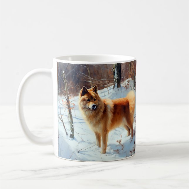 Mug Spitz Finlandais Laisser Neige Noël (Gauche)