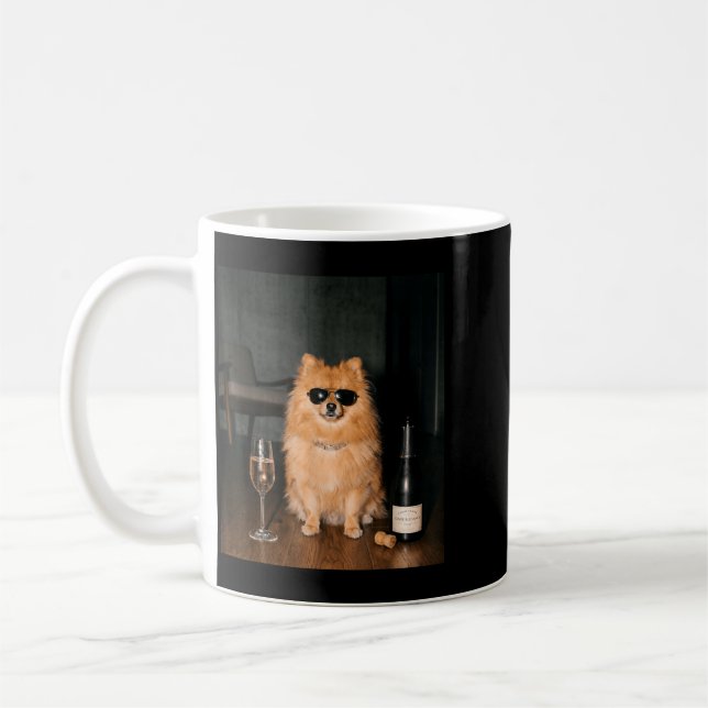 Mug Spitz Nain Buvant du Champagne Drôle Fête des Père (Gauche)